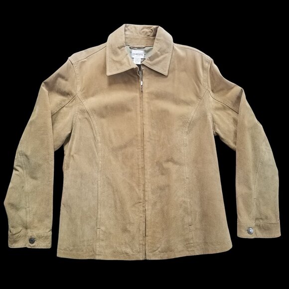 Chico's Suede Jacket in Earthy Bleached Greenish Beige-ish Color - Picture 10 of 10